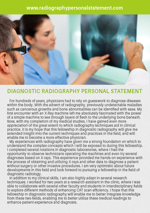 radiology personal statement sdn
