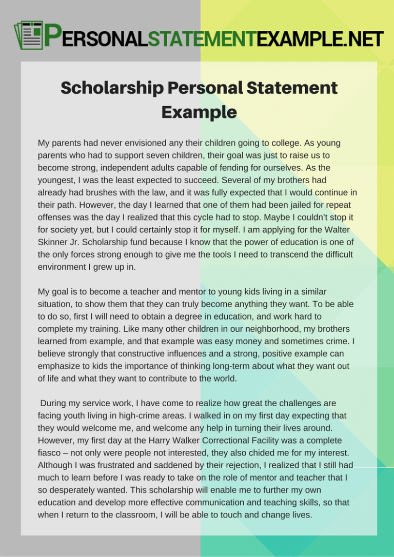 Scholarship Personal Statement What To Include In Personal Statement 