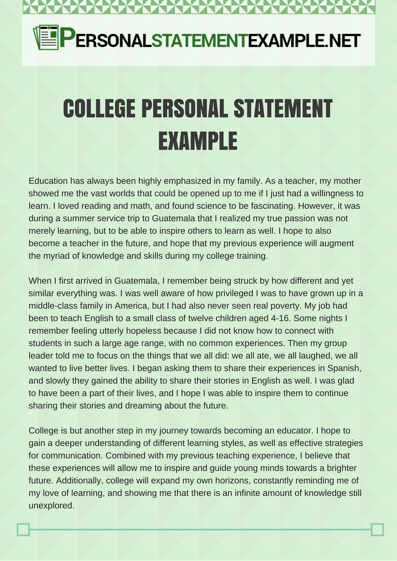 help with personal statement for college application