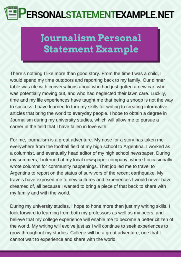personal statement examples for sports journalism