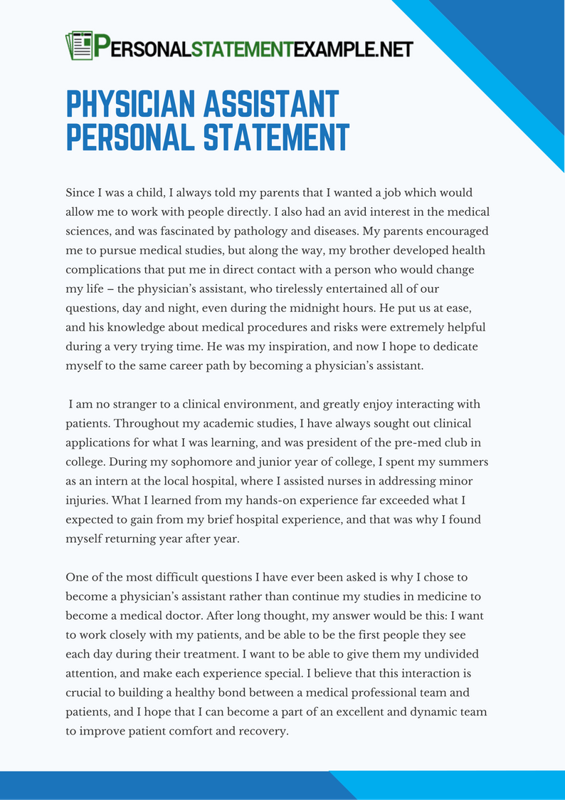 personal statement for physician job